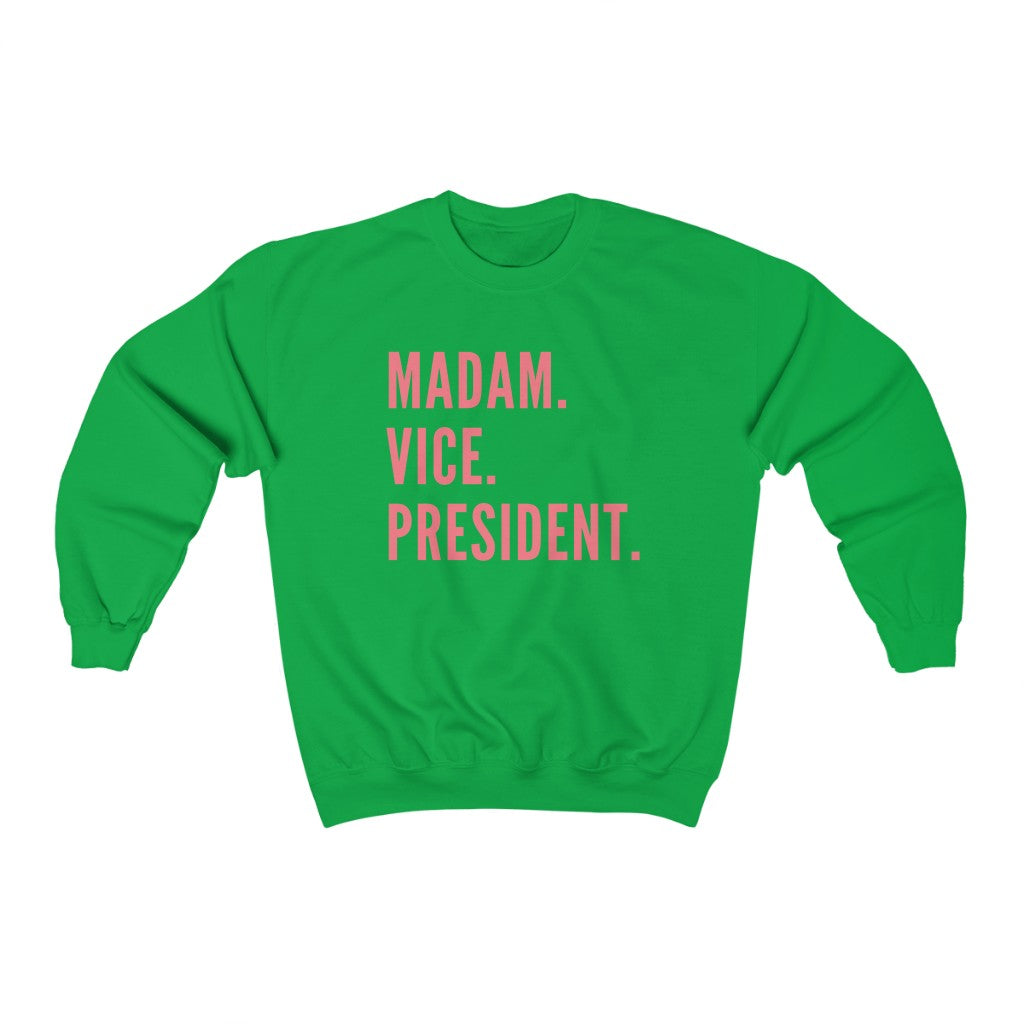 Democrat Kamala For The People Vice President Kamala Harris Comma-La Crew Neck Sweat Shirt Madam Vice President Biden Harris 2020