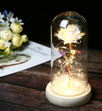 Beauty And The Beast Rose Rose In LED Glass