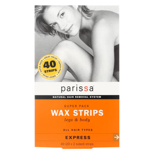 Parissa Wax Strips For Legs And Body - 40 Count