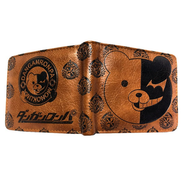 Anime wallet monokuma/Naruto/Dragonball z Logo brown Bifold wallet men card holder One Piece purse