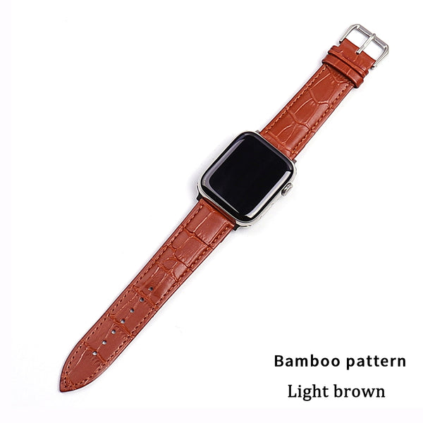 Brown Leather Band Loop Strap For Apple Watch 4 3 2 1 38mm 40mm , Men Leather Watch Band for iwatch 5 44mm 42mm Bracelet