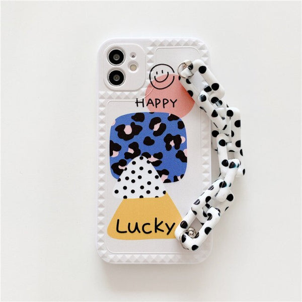 Leopard Print Letter Bracelet Phone Case For iPhone