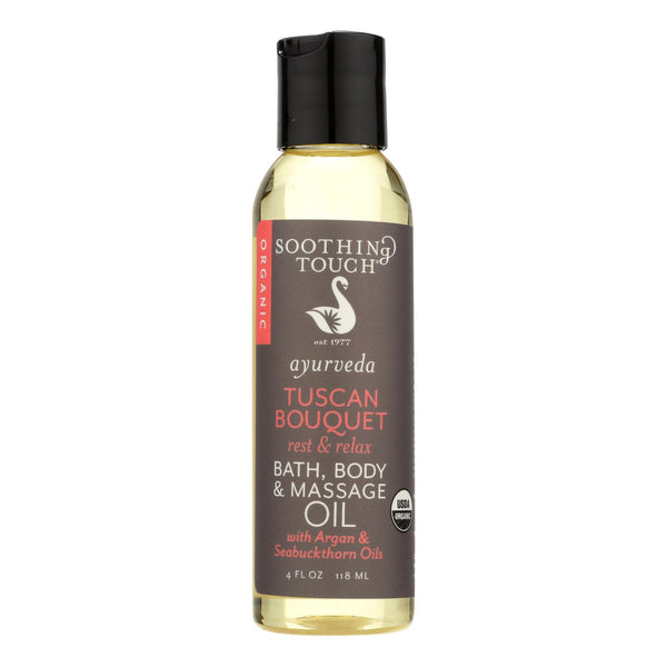 Soothing Touch Bath Body And Massage Oil - Ayurveda - Tuscan Bouqet - Rest And Relax - 4 Oz