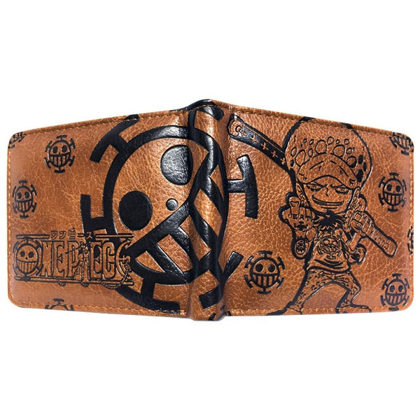 Anime wallet monokuma/Naruto/Dragonball z Logo brown Bifold wallet men card holder One Piece purse