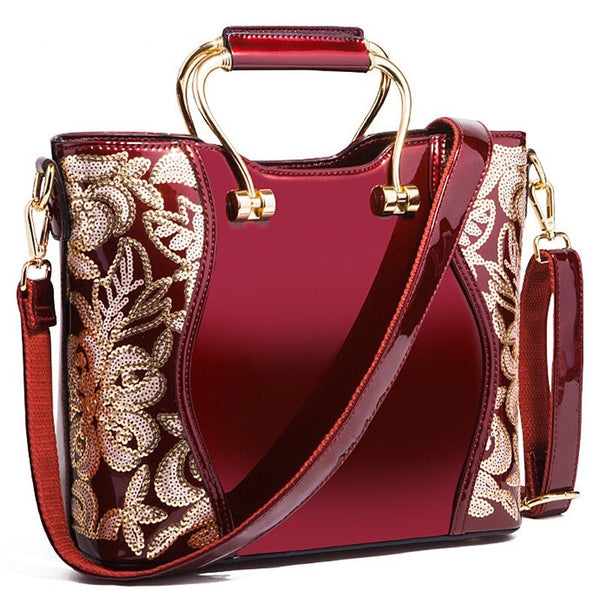Luxury Floral Leather Bag
