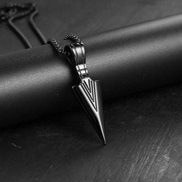 New Fashion Arrow Necklace for Men Black Metal Punk POP Cross Pendant Necklace Trendy Simple Chain Jewelry Gift collar hombre