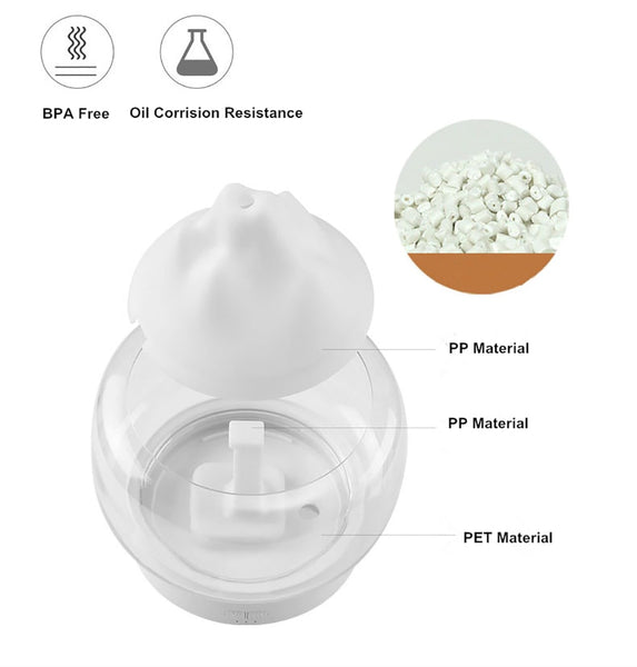 Ultrasonic Air Humidifier Aroma Diffuser 400ML Essential Oil Aromatherapy Difusor With Warm and Color LED Lamp Humidificador