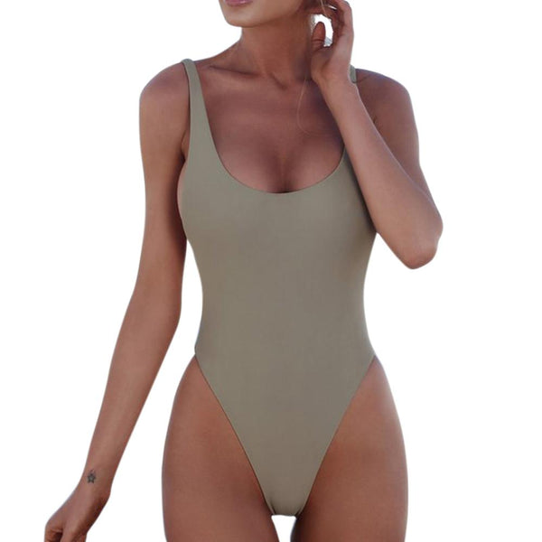 Thong 2020 Sexy One Piece Swimsuit Solid Female Black Swimwear Women Backless White Brazilian Monokini Bathing Suit XL