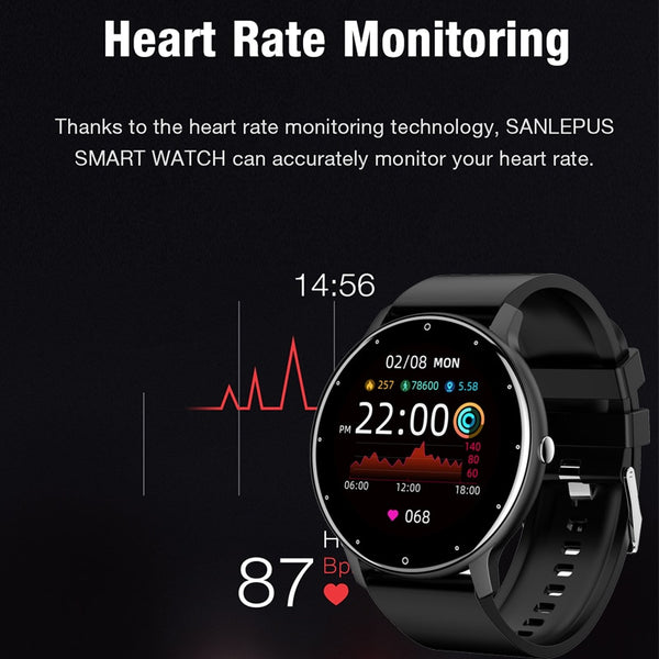 New Smart Watch Men Full Touch Screen Sport Fitness Watch