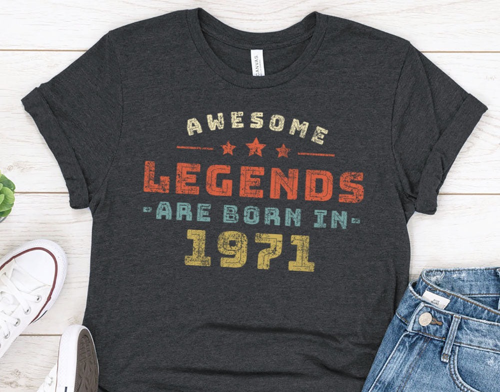 Fascinerend calcium Ongewijzigd Awesome Legends Are Born In 1971 T-Shirt for Men or Women – 37 Design Unit