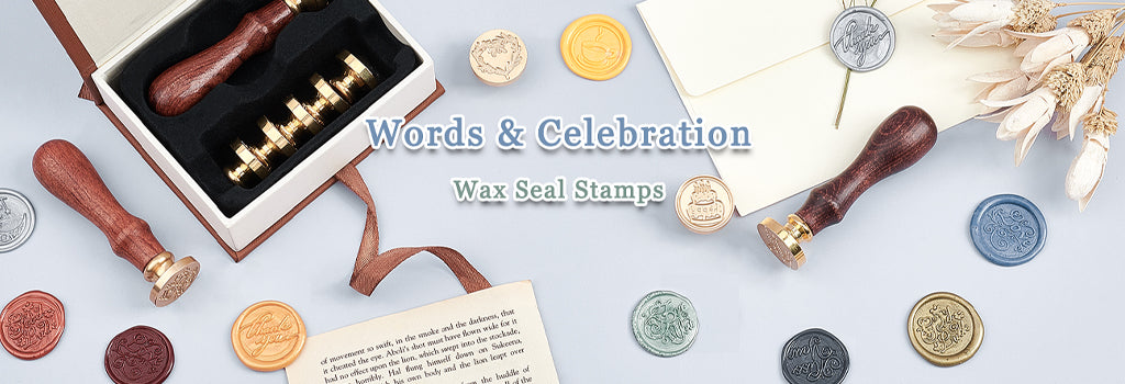 9pcs Wax Envelope Seal Stamp Kit with Wax Seal Beads Sealing Wax