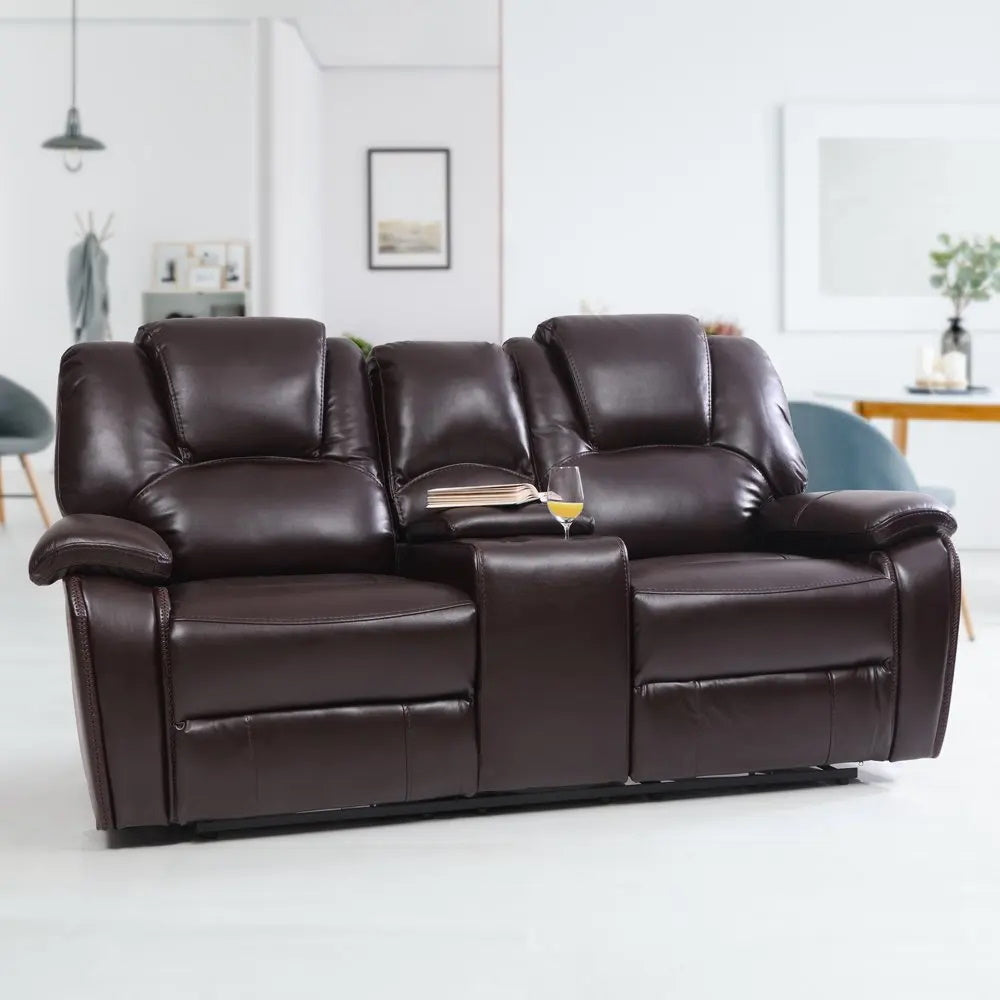 leather recliner two seater sofa