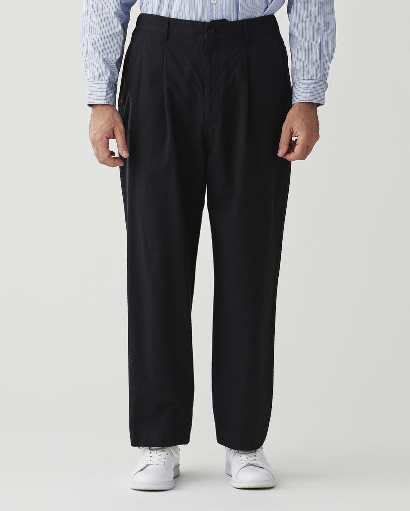 ONE-TUCK WIDE PANTS / BLACK – FABRIC