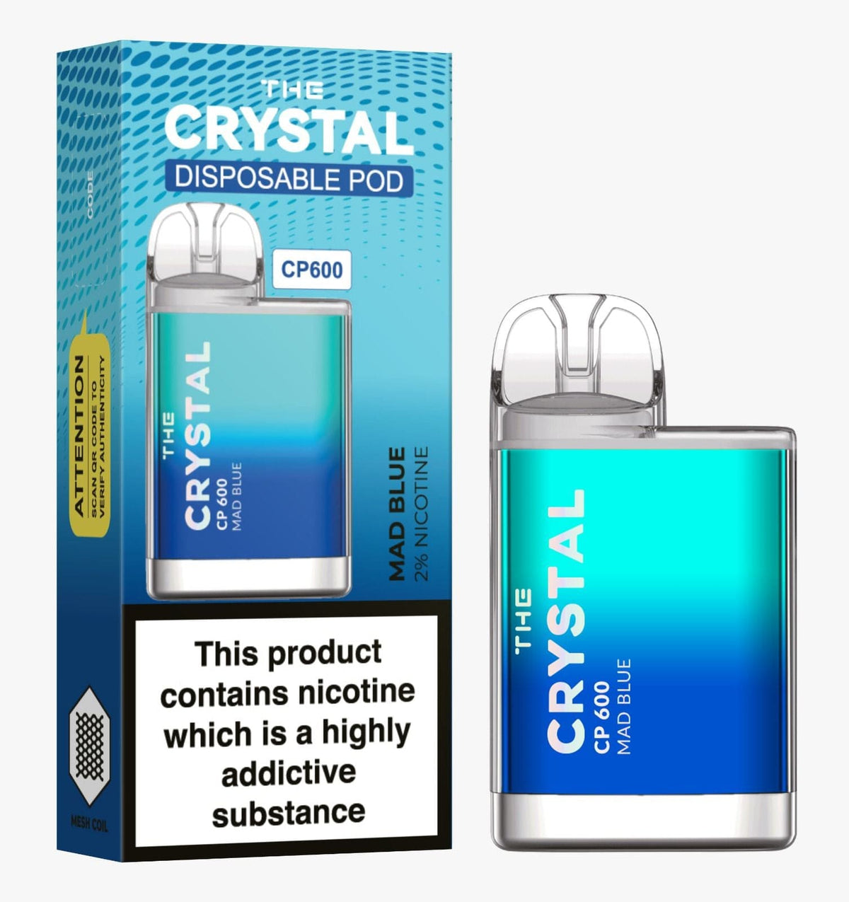 The Crystal CP600 Disposable Vape Puff Mini Pod Box of 10 - Mcr Vape Distro