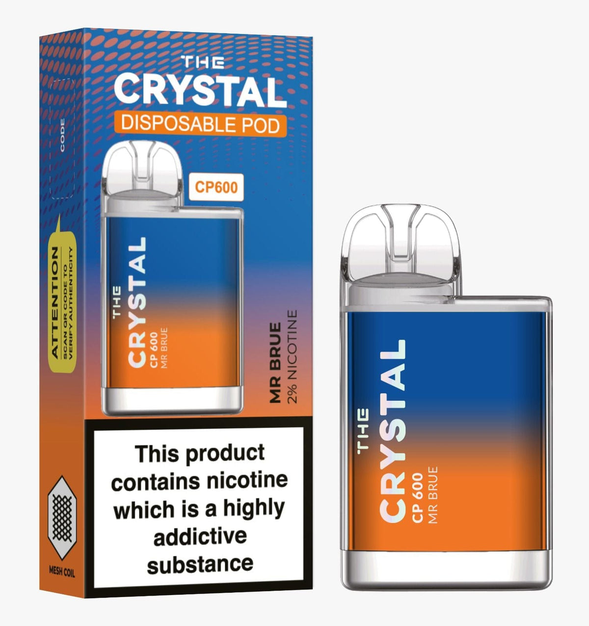 The Crystal CP600 Disposable Vape Puff Mini Pod Box of 10 - Mcr Vape Distro