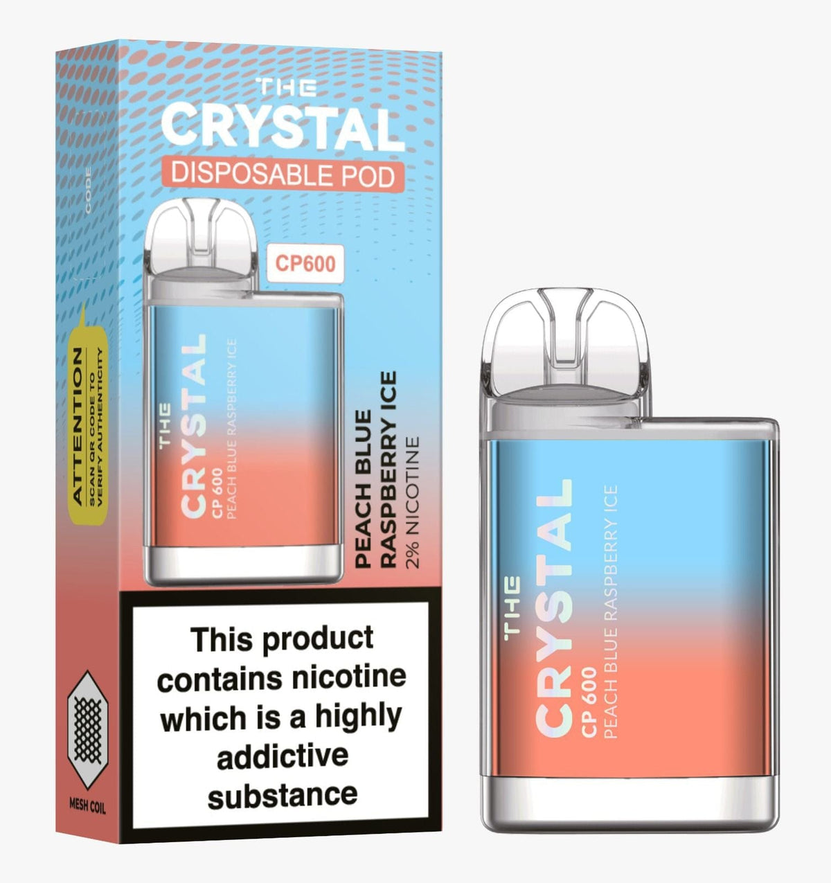 The Crystal CP600 Disposable Vape Puff Mini Pod Box of 10 - Mcr Vape Distro