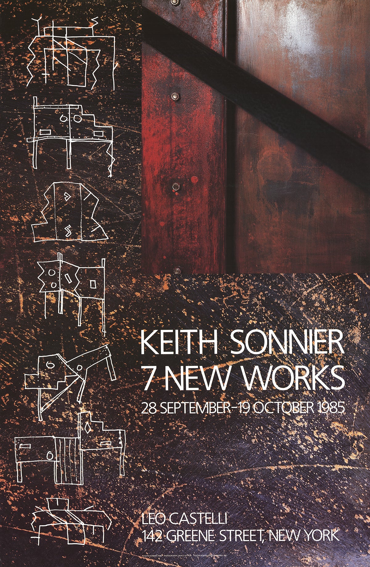 KEITH SONNIER 7 New Works 37.5 x 23.5 Poster 1985 Contemporary