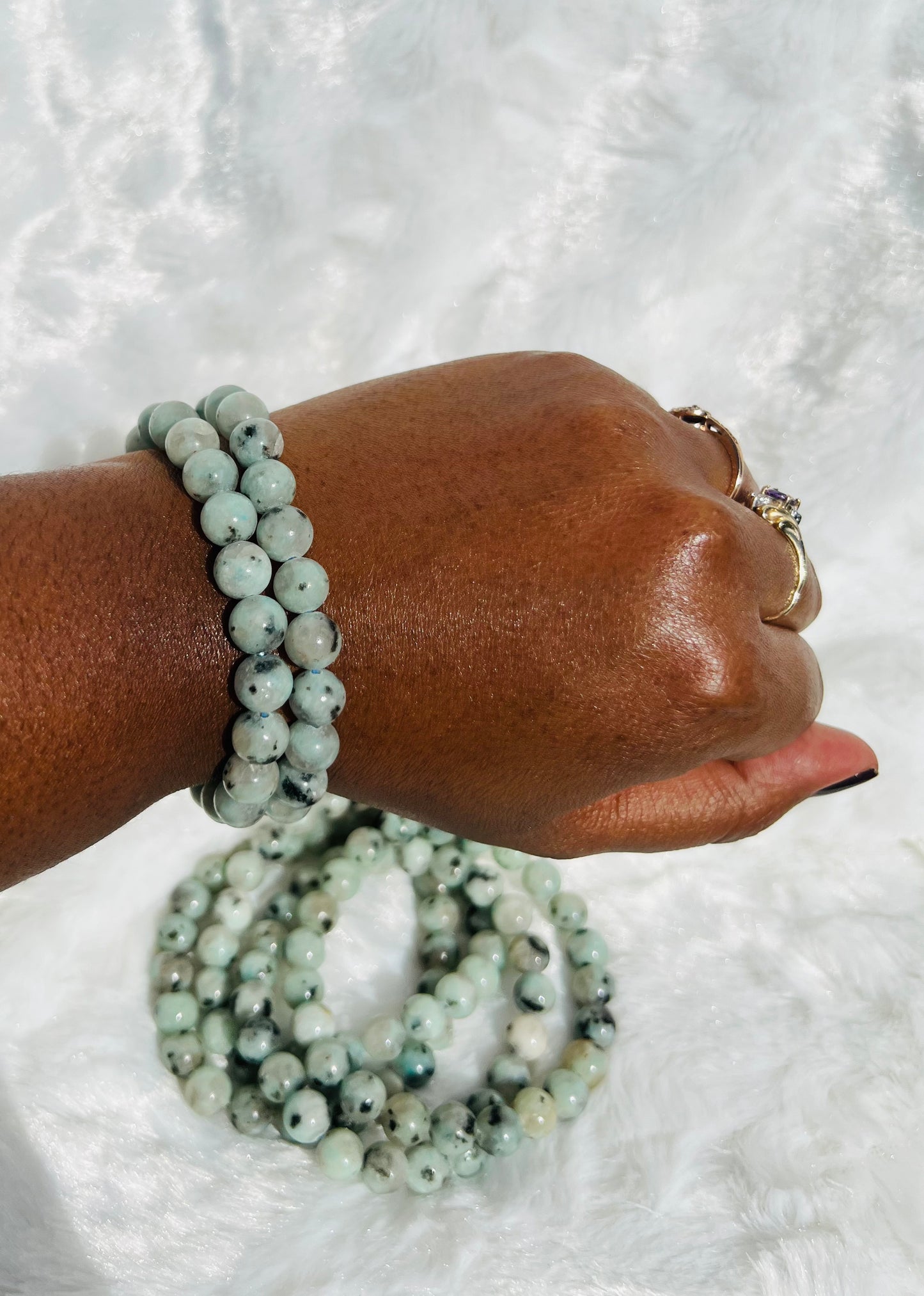 Kiwi Jasper Crystal Bracelets