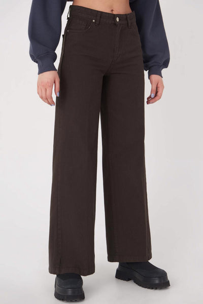 Wide Leg Chocolate Brown Trousers