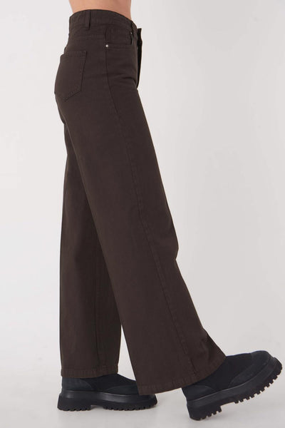 Wide Leg Chocolate Brown Trousers