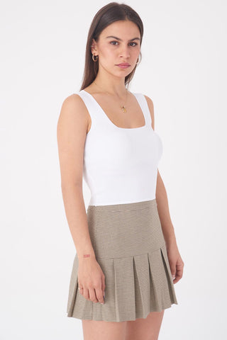 White Thick Strap Knit Crop Top