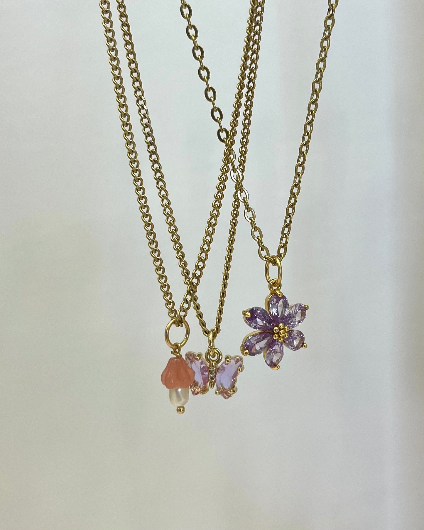 Tiny Mushroom Pearl Necklace
