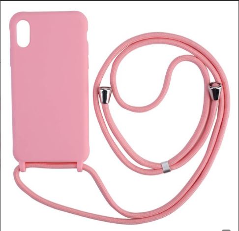 Verlenen Poëzie matchmaker iPhone XR - hoesje Roze Silicone met Koord touw Ketting – David Telecom