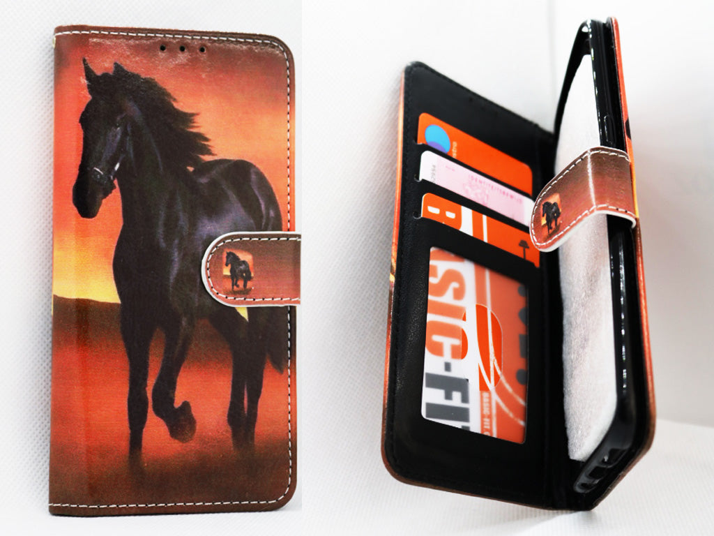Mus Thriller portemonnee iPhone X / iPhone Xs hoesje paarden opdruk- Wallet case horse print bo –  David Telecom