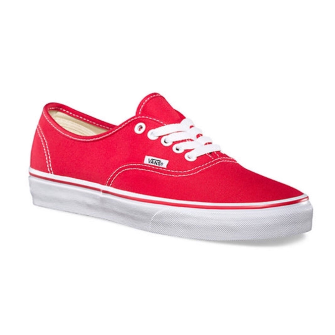 vans authentic red white