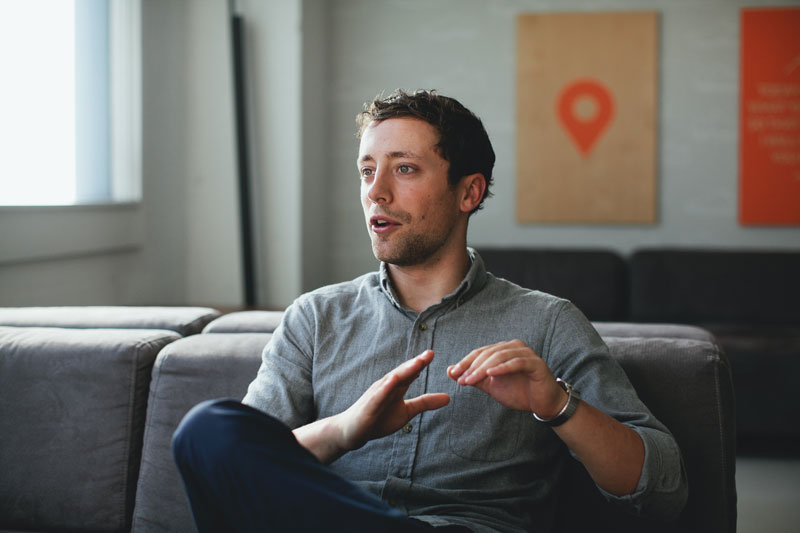 Designer Ed Dorsey at Strava Headquarters