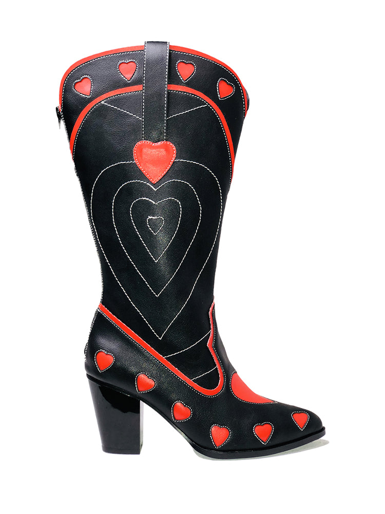 SPACE COWGIRL HEART - BLACK RED