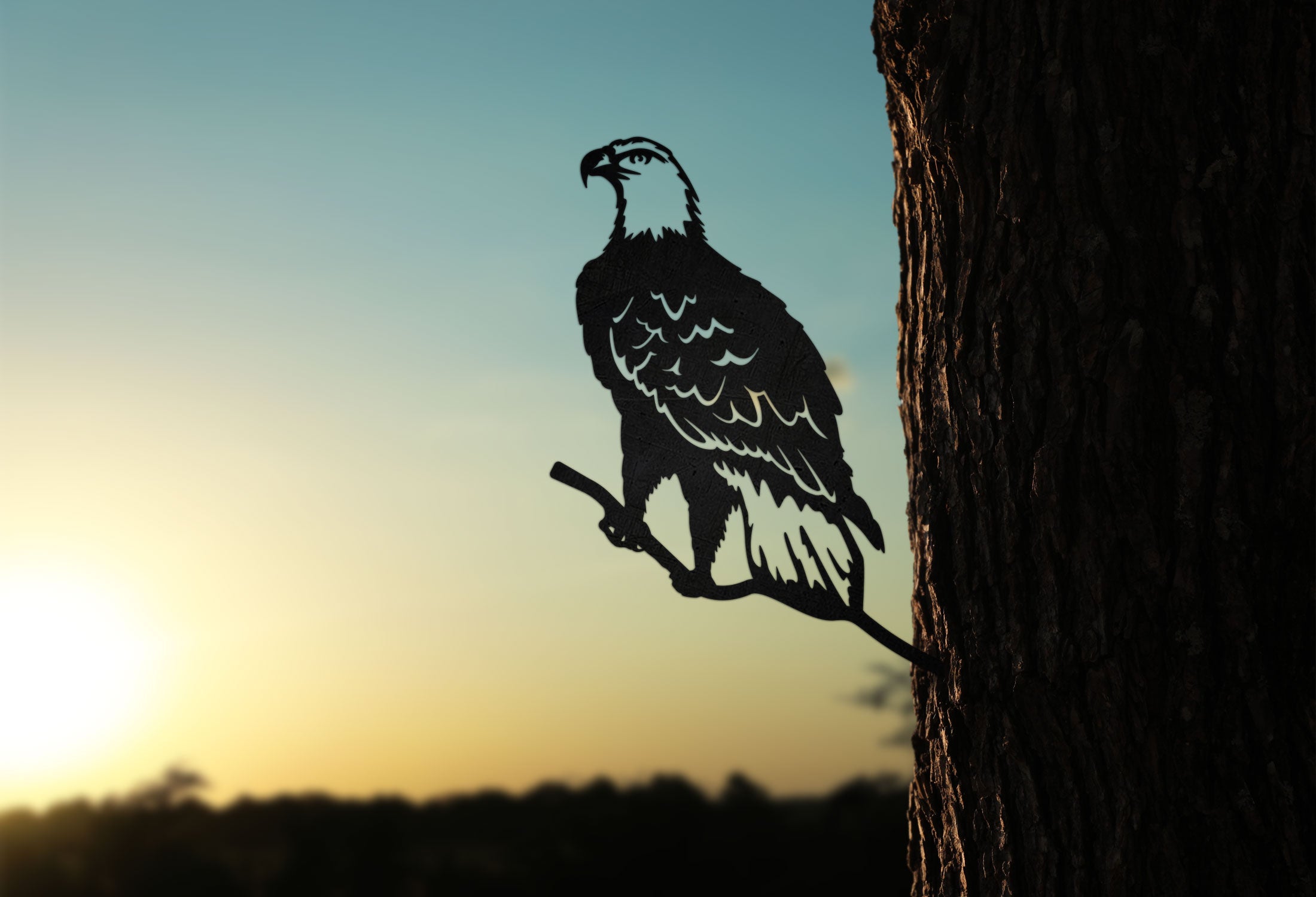 Bald Eagle Metal Bird | Metal Animals Garden Art Tree Art | Metal Birds