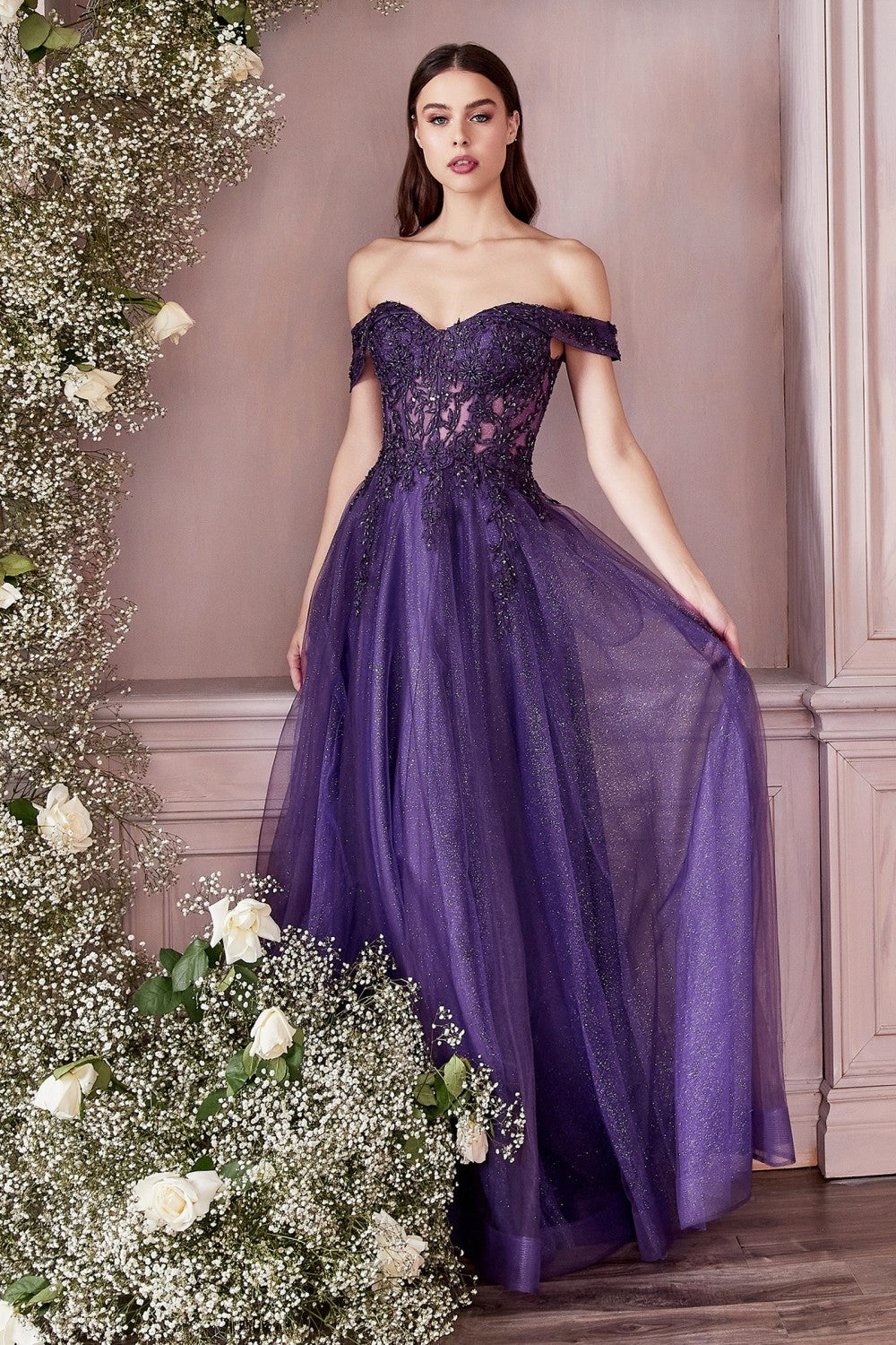 purple cinderella prom dresses