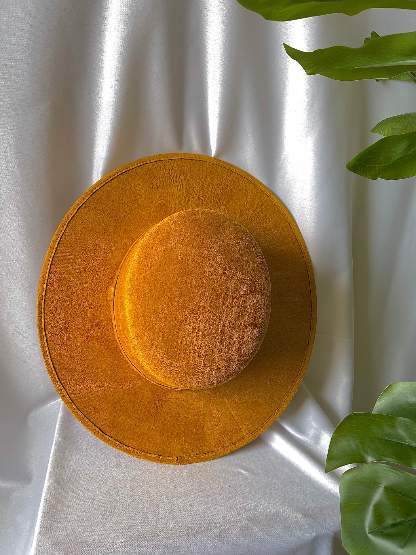 Flat Top Fedora Hat- Gold
