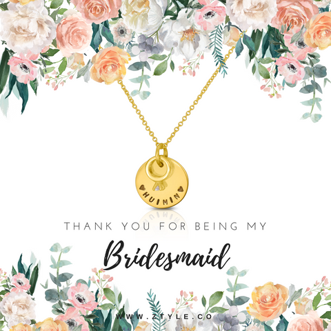 Singapore Bridesmaids Gifts - Bridesmaid Personalise Ring Charm Necklace