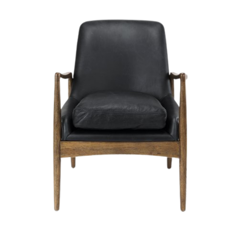 black wood accent chair