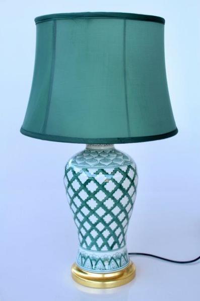 green vase lamp