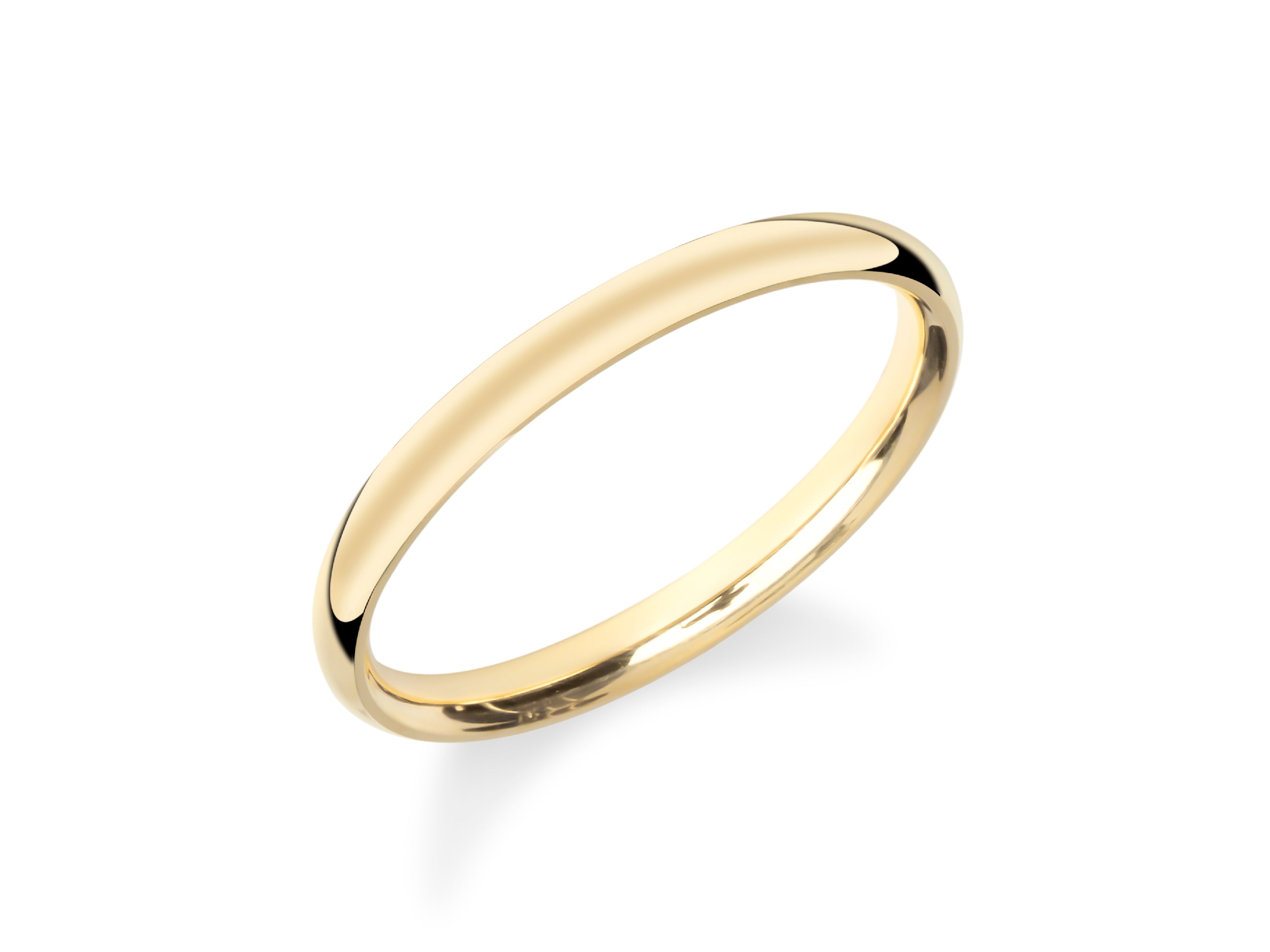 ETERNATE 14k Solid Yellow Gold Classic Dome Comfort Fit Wedding Band 
