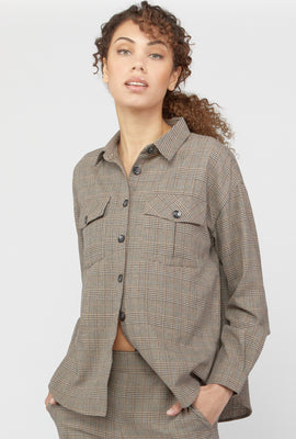 Link to Oversized Plaid Shirt Brown