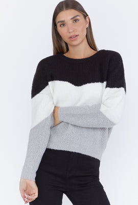 Link to Colorblock Sweater Top Heather Grey