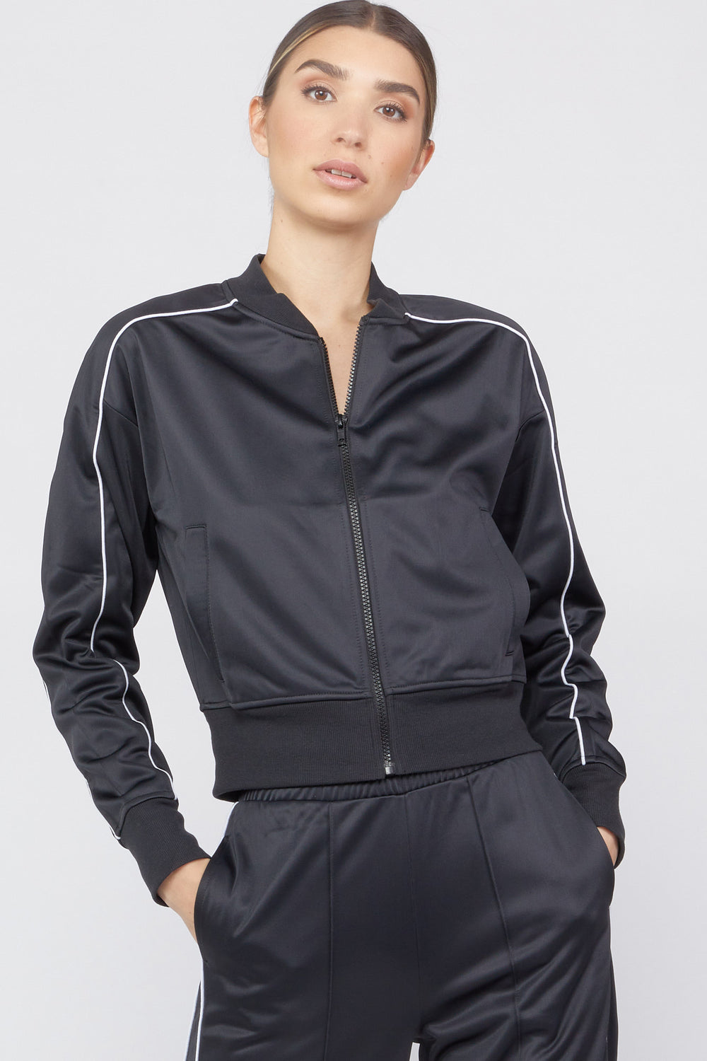 Active Zip-Up Track Jacket Black