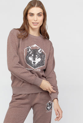 Link to Fleece Graphic Pullover Dark Brown