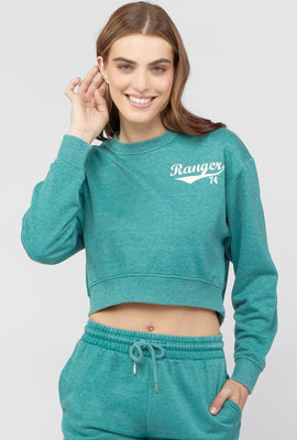 Link to Fleece Graphic Cropped Pullover Teal