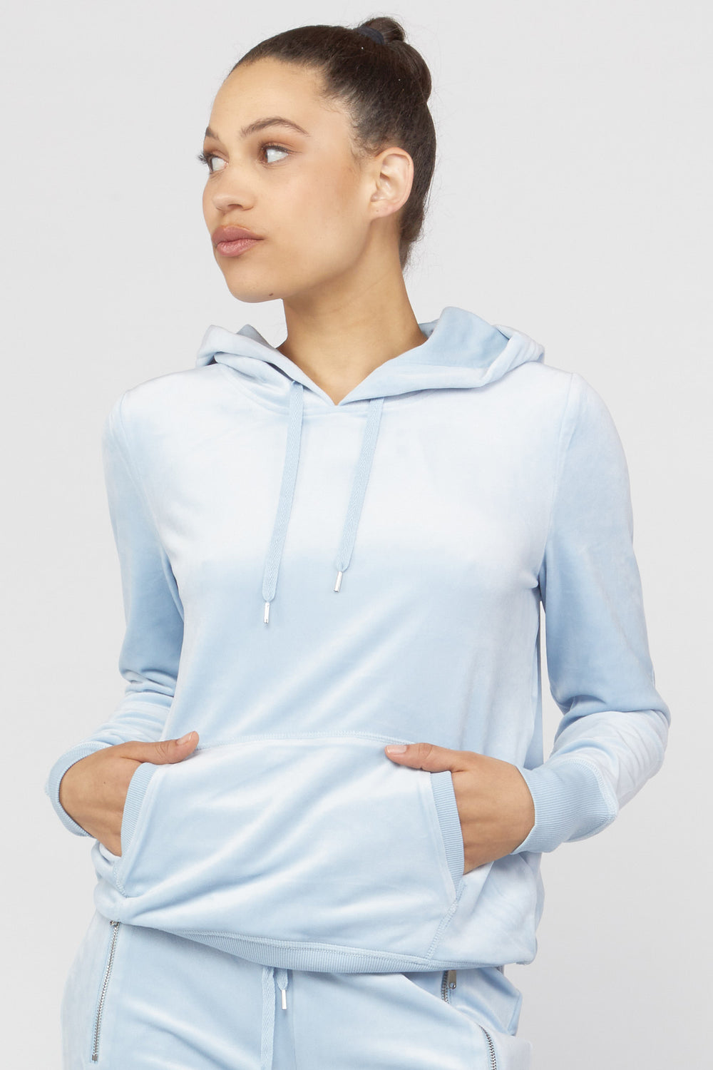 Oversized Drawstring Hoodie Light Blue