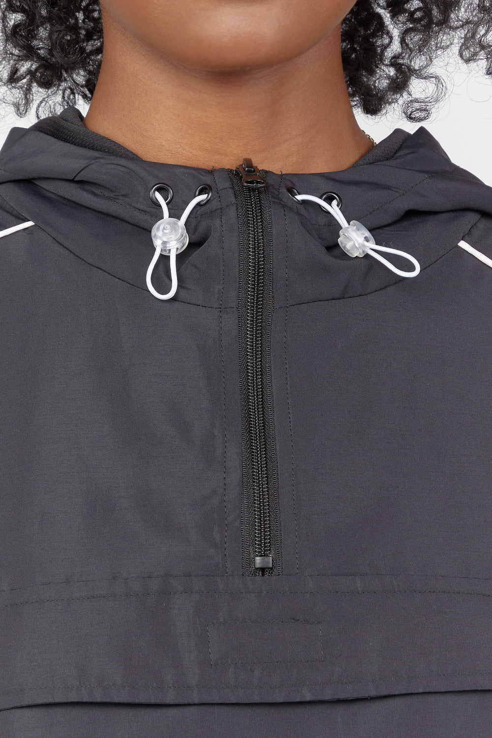 Active Half-Zip Hooded Windbreaker Black