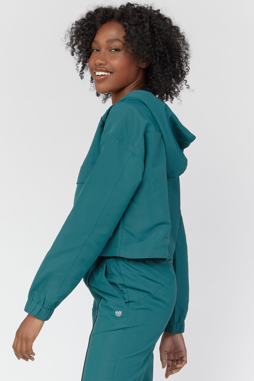 Active Half-Zip Hooded Windbreaker Hunter Green