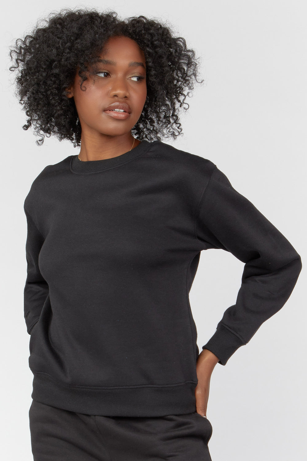 Basic Fleece Pullover Black
