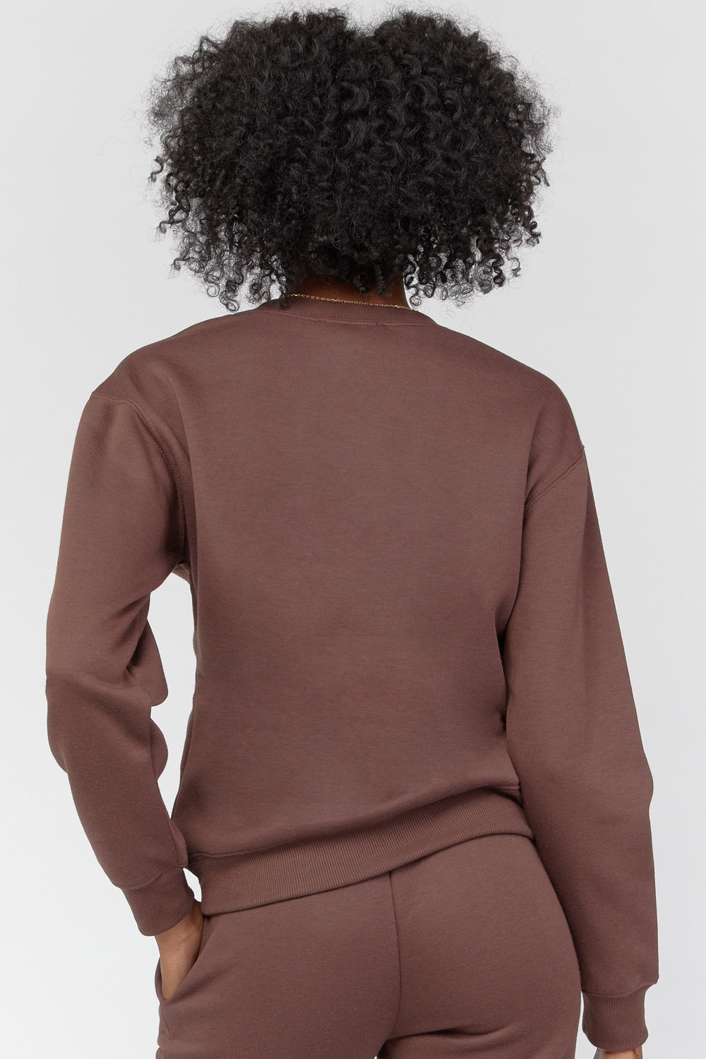 Basic Fleece Pullover Dark Brown