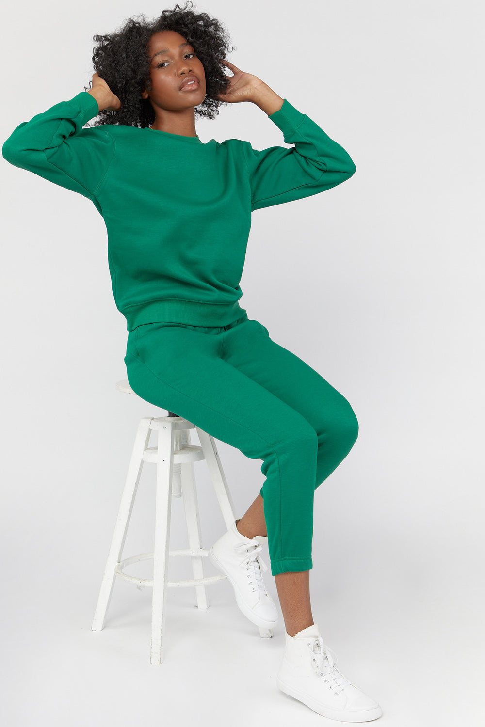 Basic Fleece Pullover Green