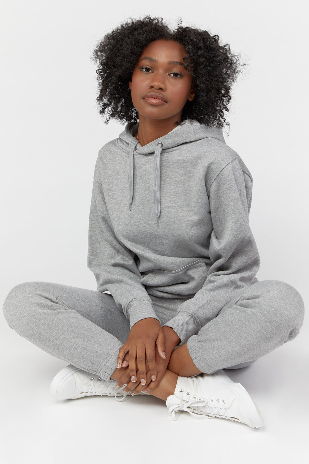 Basic Fleece Hoodie Heather Grey